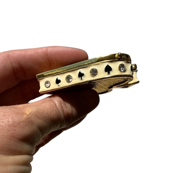Welforth Jeweled Trinket Box ACE of SPADES, 2" wide - Picture 4 of 5
